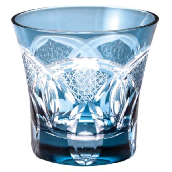 手づくり切子 ロックグラス 刺子ドーム ブルー 約240ml AS210-BL マイグラス タンブラ...