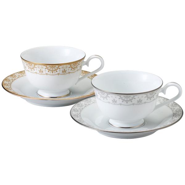 ナルミ NARUMI アウアンド プティ Au＆Pt ペアティーコーヒー兼用カップ&amp;ソーサー 約19...