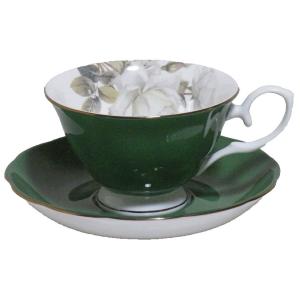 ロイヤルアーデン ボーンチャイナ カップ＆ソーサー ローズ×グリーン 37141 コーヒー ティー ...