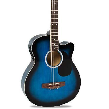 425 Electric Acoustic Bass Guitar Blue Solid Wood ...