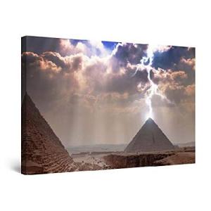 Startonight Wall Art Canvas Egypt Pyramid Lightning African Framed Wall Art 60 x 90 cmの商品画像