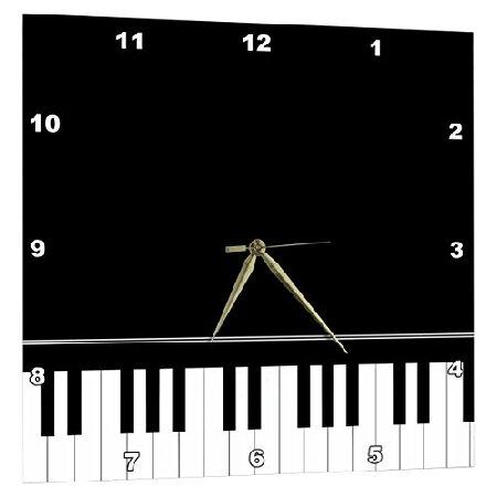 3dRose ブラック ピアノエッジ - ベビー グランドキーボード ミュージック デザイン ピアニ...