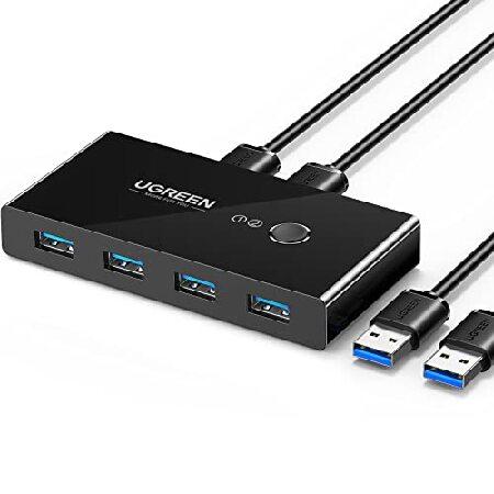 UGREEN USB 3.0 スイッチ セレクター 4ポート 2 コンピューター 周辺スイッチャー ...