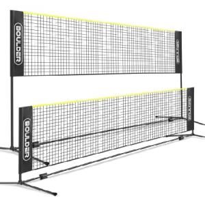 Boulder Badminton Pickleball Net - Height Adjustable Portable Net for Junior Tennis, Kids Volleyball ＆ Soccer, and Backyard Games - Easy Setup Nylon｜koostore