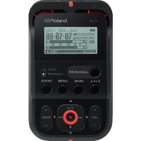 Roland R-07-BK, High-Resolution Audio Recorder, Bl...