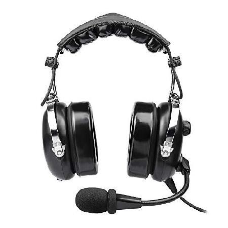 パイロット用航空ヘッドセット 快適な耳シール付き 24dbノイズキャンセリング MP3サポートとキャ...