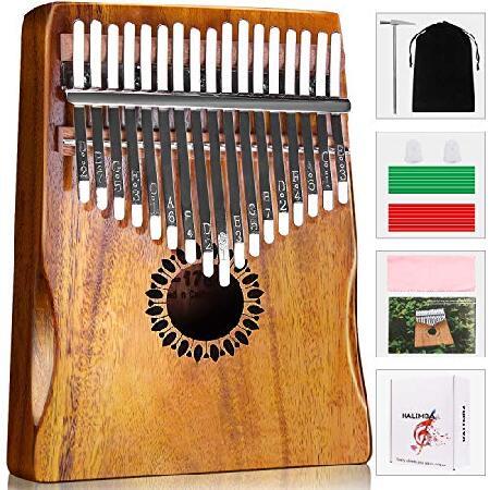 Kalimba Thumb Piano 17鍵、子供と大人のためのポータブルMbira指ピアノギフト...