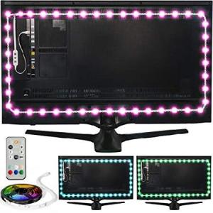 Luminoodle Color Bias Lighting - USB LED TV Backlight with Color, Adhesive RGB Strip Lights with Wireless Remote ＆ Built-in Controller - XX-Large (60