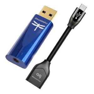 Audioquest Dragonfly コバルト USB スティック DAC バンドル DragonTail USB-AメスからMicro USBオス