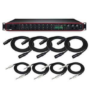 Focusrite Scarlett 18i20 3rd Gen 18x20 USB Audio Interface with 4 XLR Cables and 4 1/4-inch TRS Cables (9 Items)