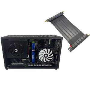 Computer Case Metal Mini ITX Mother Board PC Case Support SFX Power Supply Transparent Acrylic Side Panel with Riser Cable｜koostore
