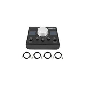 Mackie Big Knob Passive 2x2 Studio Monitor Controller Bundle with 4 Hosa 1/4-Inch TRS Cables (5 Items)