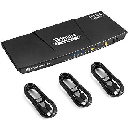 TESmart USB-C KVM Switch 3 in 1 Out, for 3 Compute...