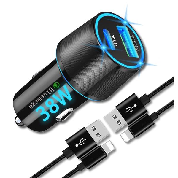 USB C カーチャージャー 40W フリー高速充電ケーブル デュアル20W Type C PDカー...