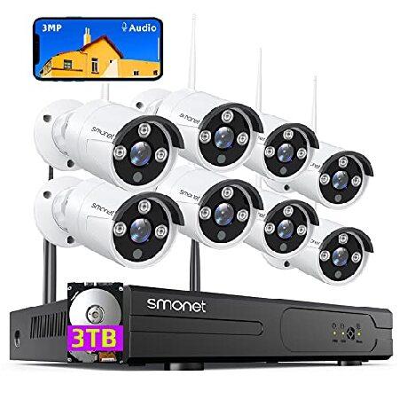 3MP Wireless Security Camera System with Audio 3TB...