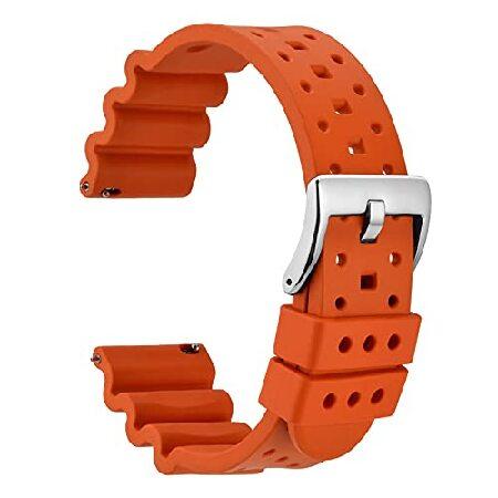 WOCCI 24mm Ventilated Watch Band for Men, FKM Rubb...