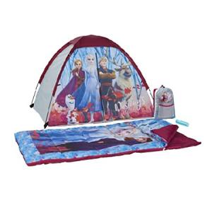 Exxel Outdoors Disney Frozen 2 Kids Camp Set - Tent, Backpack, Sleeping Bag and Flashlight - 4 Piece Indoor/Outdoor Frozen 2 Kids Set,Multi｜koostore