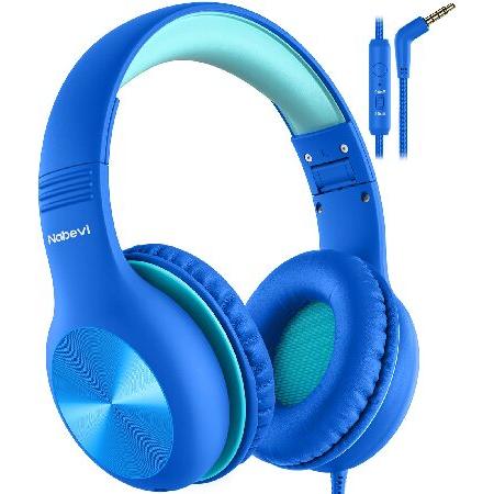 Nabevi Kids Headphones with Microphone, Wired Head...