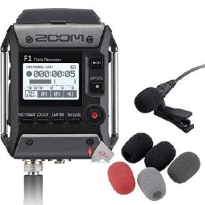 Zoom F1-LP 2-Input / 2-Track Portable Digital Handy Multitrack Field Recorder with Lavalier Microphone + Zoom WSL-1 Windscreen for LMF-1 / LMF-2 Laval