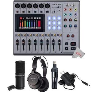 Zoom PodTrak P8 Portable Multitrack Podcast Recorder + Zoom ZDM-1 Podcast Mic Pack Accessory Bundle With Microphone