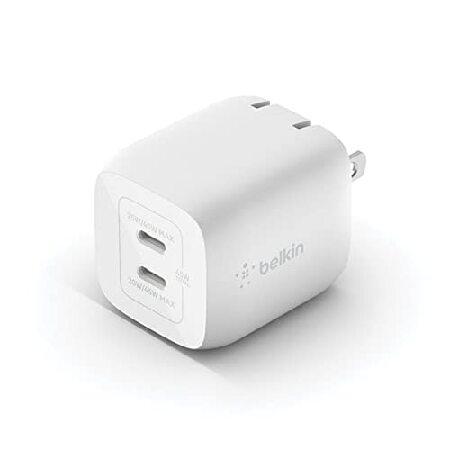 Belkin GaN充電器 USB-C 2ポート 45W(25W/45W + 20W/45W) PD...