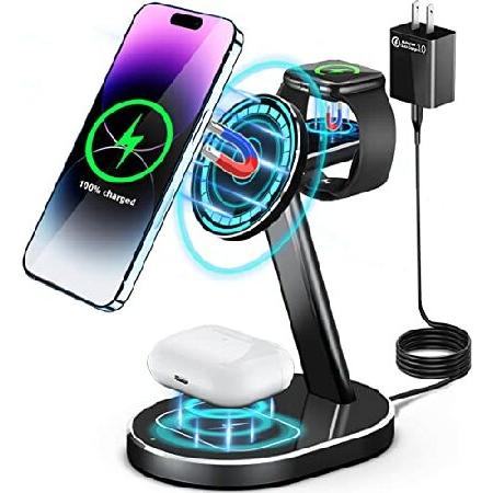 Aluminum Alloy 3 in 1 Magnetic Wireless Charging S...