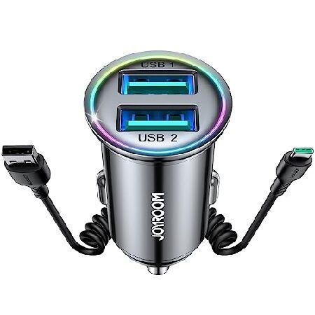JOYROOM 車用充電器 4.8A オールメタル ミニシガレットライター USB 充電器 Type...