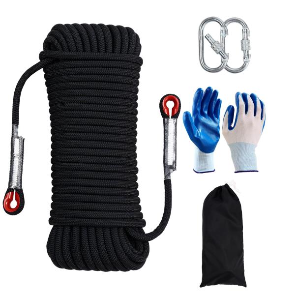 Climbing Rope 12mm 65Ft (20m) Static Climbing Rope...