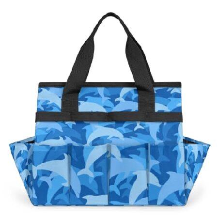 Cartoon Dolphins Garden Tool Bag Camouflage Blue G...