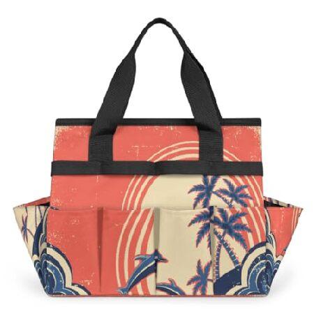 Dolphins Sea Waves Garden Tool Bag Retro Pattern G...