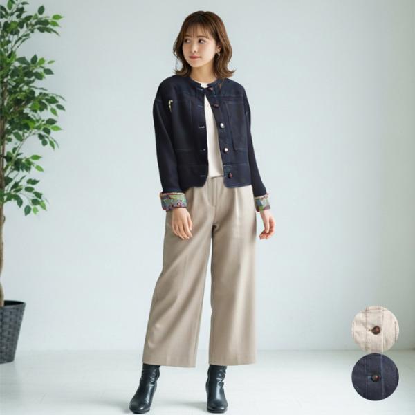 UNDICI・NOVE ウンディッチ・ノーべ デニムジャケット Gジャン 花柄 ジャガード レディー...