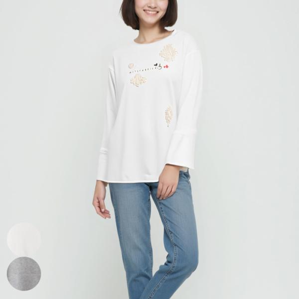 UNDICI・NOVE ウンディッチ・ノーベ 綿100％ 長袖プリントTシャツ レディース 40代 ...