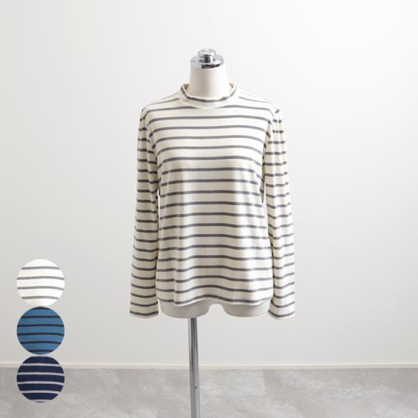 レディース トップス ボーダー スタンドネック 長袖 ミップ きれい TRAFFIC トラフィック ...