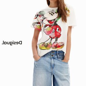 Desigual デシグアル レディースファッション Tシャツ トップス ミッキー ディズニーコラボ 半袖 綿100 インポート 30代/40代/50代｜koran