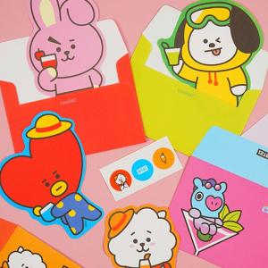 【韓国文具】BT21　キャラクター形便箋　レターセット　[文房具][手紙][メッセージ][かわいい][防弾少年団][公式]