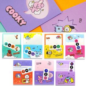 【韓国文具】BT21　窓付き封筒　レターセット　[文房具][手紙][メッセージ][かわいい][防弾少年団][公式]｜韓国情報広場ヤフー店