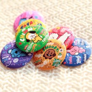 韓国雑貨】BT21 キャラクター 缶 バッジ [アクセサリー][バッヂ