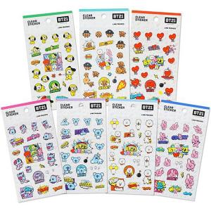 BT21　クリア　ステッカー　2弾 [韓国][文具][文房具][シール][かわいい][防弾少年団][公式]