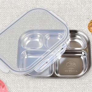 蓋付　ハングル　ダイエット　ステンレス食板（プレート）−約束しよう−[韓国][韓国語][食器]