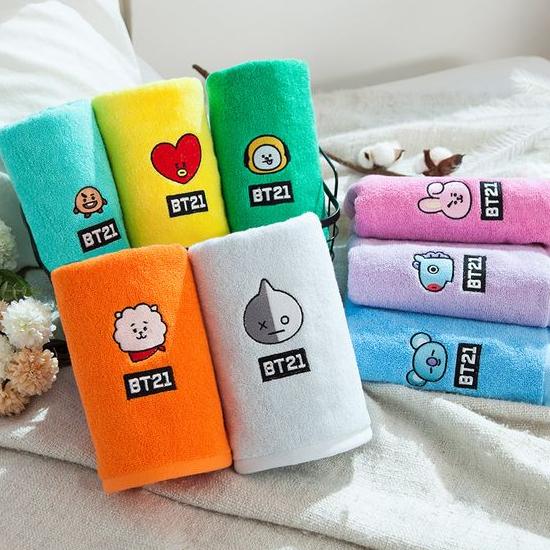 BT21　フェイシャル　ロゴ　洗面　タオル　[韓国雑貨][BTS][防弾少年団][かわいい][公式]