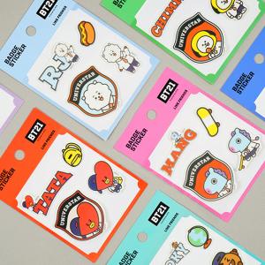 BT21　キャスティング　バッジ　ステッカー　韓国 もこもこ ぷくぷく シール かわいい BTS 防弾少年団 公式