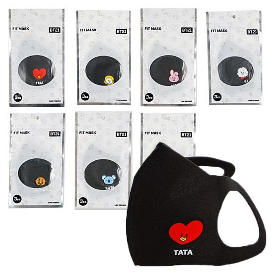 BT21　フィット　マスク　3枚セット [BTS][防弾少年団][公式][ウレタン][かわいい]