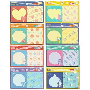 BT21　付箋　2種セット [韓国][文具][文房具][ふせん][ポストイット][かわいい][BTS][防弾少年団][公式]