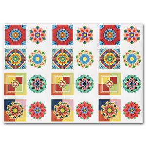 韓国 伝統模様 ステッカー 24片_Aタイプ シール デコレーション