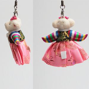 韓服 ぬいぐるみ くま ストラップ スタンダー...の詳細画像3
