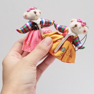 韓服 ぬいぐるみ くま ストラップ スタンダー...の詳細画像4