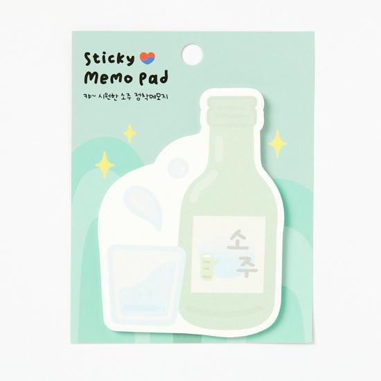 韓国　焼酎　メモ　付箋　ふせん 韓国語 ハングル 接着 メモ 面白い おもしろ お土産
