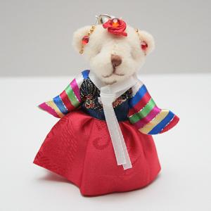 韓服 ぬいぐるみ くま ストラップ バラ飾り ...の詳細画像5