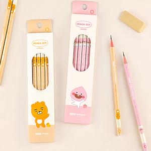 韓国文具 かわいい! チョコミ ロケット鉛筆 4種各1本セット