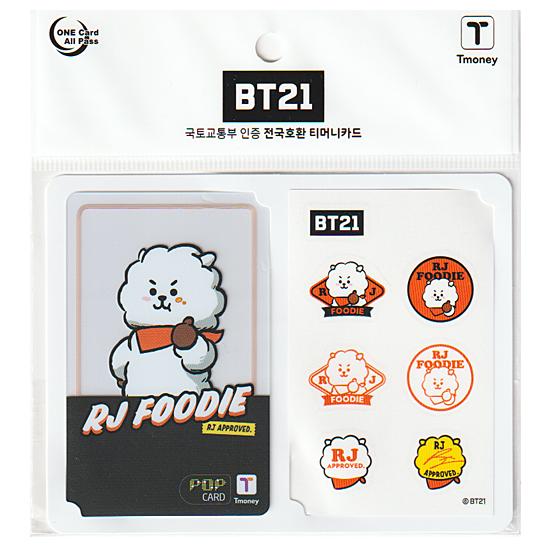 BT21　RJ　フーディー　透明　Tmoney　カード　BTS 防弾少年団 韓国 交通カード T-m...
